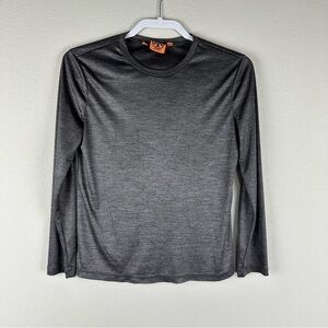 Tory Burch Metallic Gray Silver Performance Casual Luxury Long Sleeve Top XS